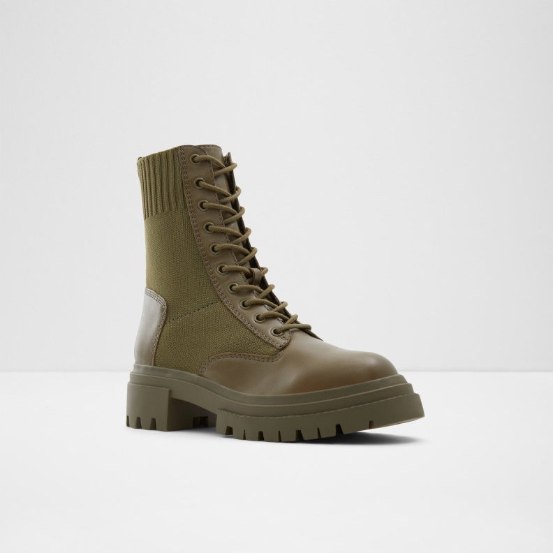 Khaki Aldo Fashion Reflow Combat Ankle Boot Lug Sole