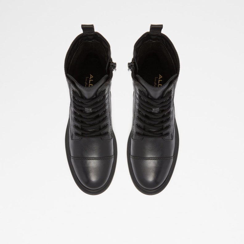Aldo Reilly Lace Up Boot Block Heel Black Fashion