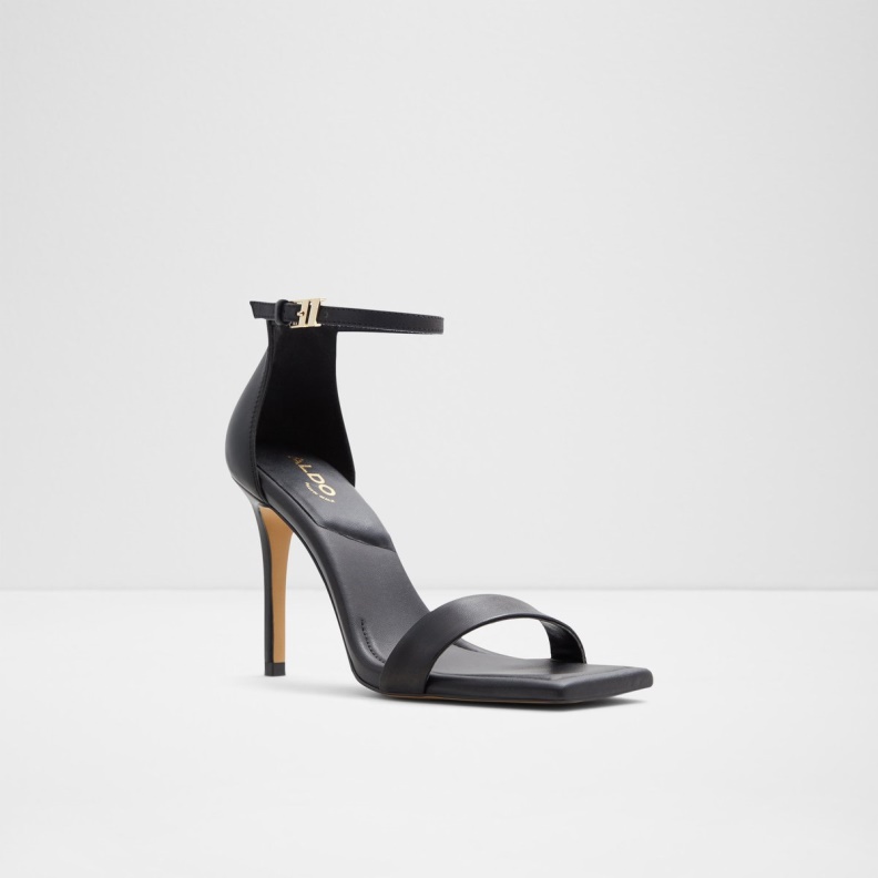 Aldo Fashion New Arrival Renza Ankle Strap Heeled Sandal Stiletto Heel Black