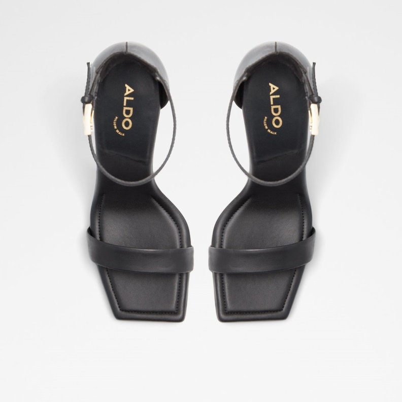 Aldo Fashion New Arrival Renza Ankle Strap Heeled Sandal Stiletto Heel Black