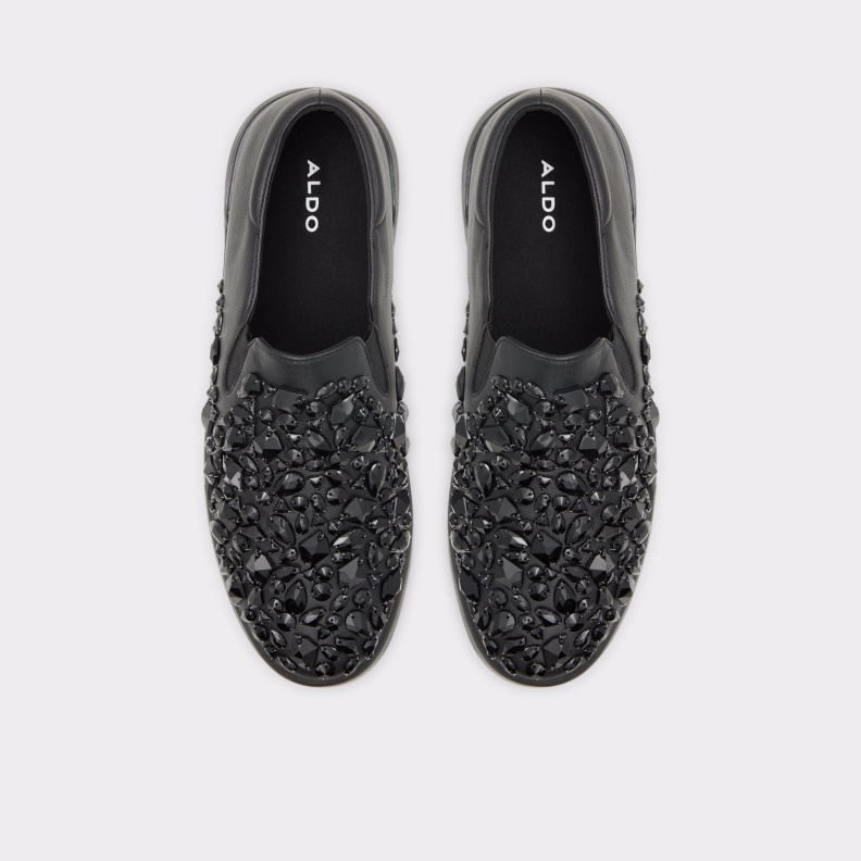 Fashion Black Synthetic Shiny New Arrival Reo Slip-On Sneaker Cup Sole Aldo