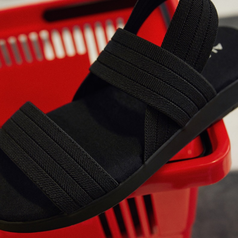 Fashion Aldo Reposa Sling Back Flat Sandal Black Textile Elastic