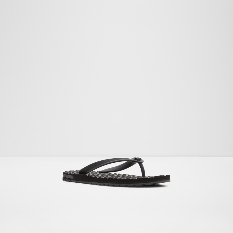 Black Fashion Aldo Rickle Flip Flops