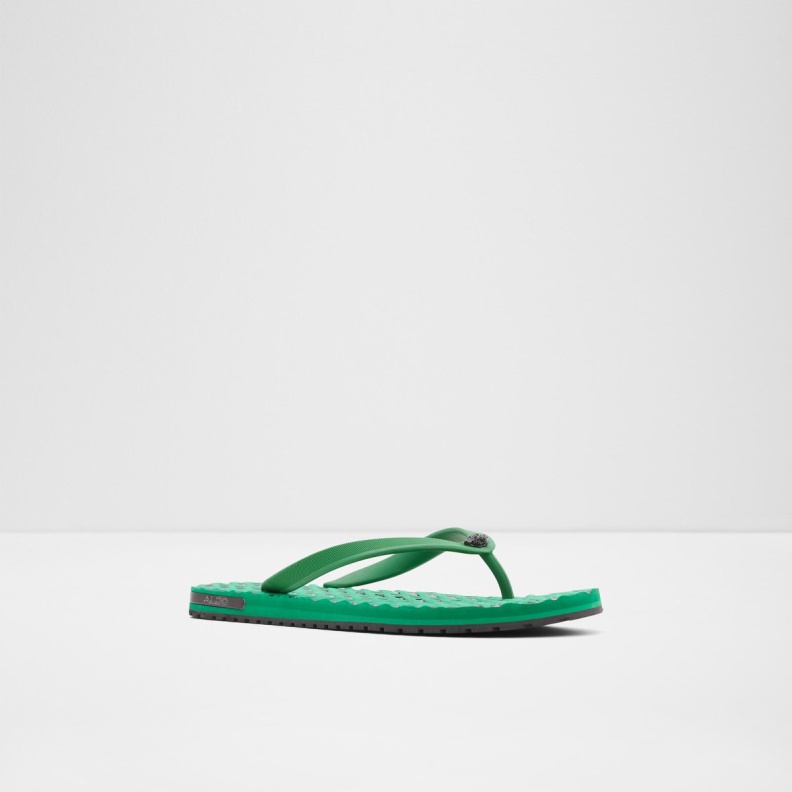 Fashion Aldo Green Rickle Flip Flops