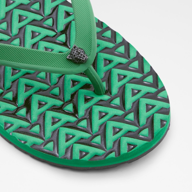 Fashion Aldo Green Rickle Flip Flops