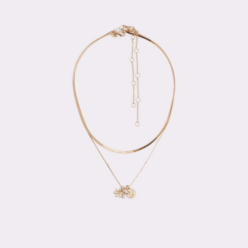 Fashion Gold-Clear Multi Rinky Necklace Aldo