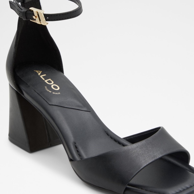 Fashion Aldo Black New Arrival Safdie Ankle Strap Heeled Sandal