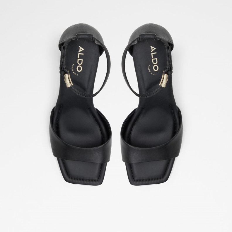 Fashion Aldo Black New Arrival Safdie Ankle Strap Heeled Sandal