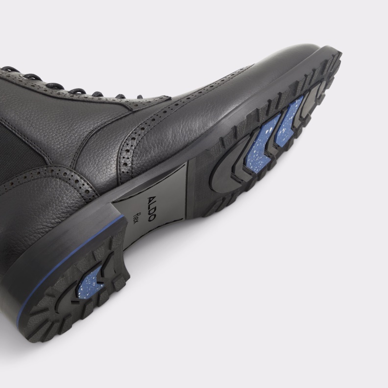 Black Leather Smooth Salinger Lace-Up Boot Fashion Aldo