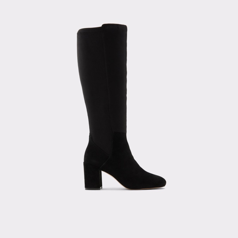 Satori Knee-High Boot Block Heel Fashion Black Textile Aldo