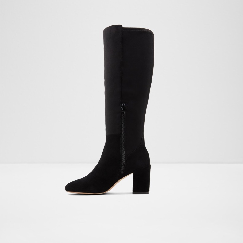 Satori Knee-High Boot Block Heel Fashion Black Textile Aldo