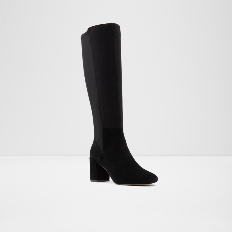 Satori Knee-High Boot Block Heel Fashion Black Textile Aldo