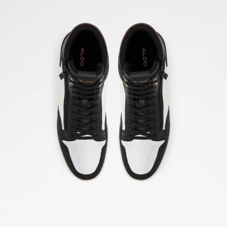 Fashion Black Synthetic Shiny Sauerbergg High Top Sneaker Aldo