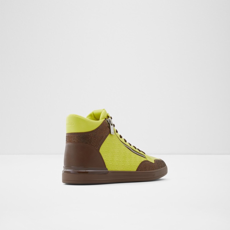 Aldo Fashion Bright Green Sauerbergg High Top Sneaker Cup Sole
