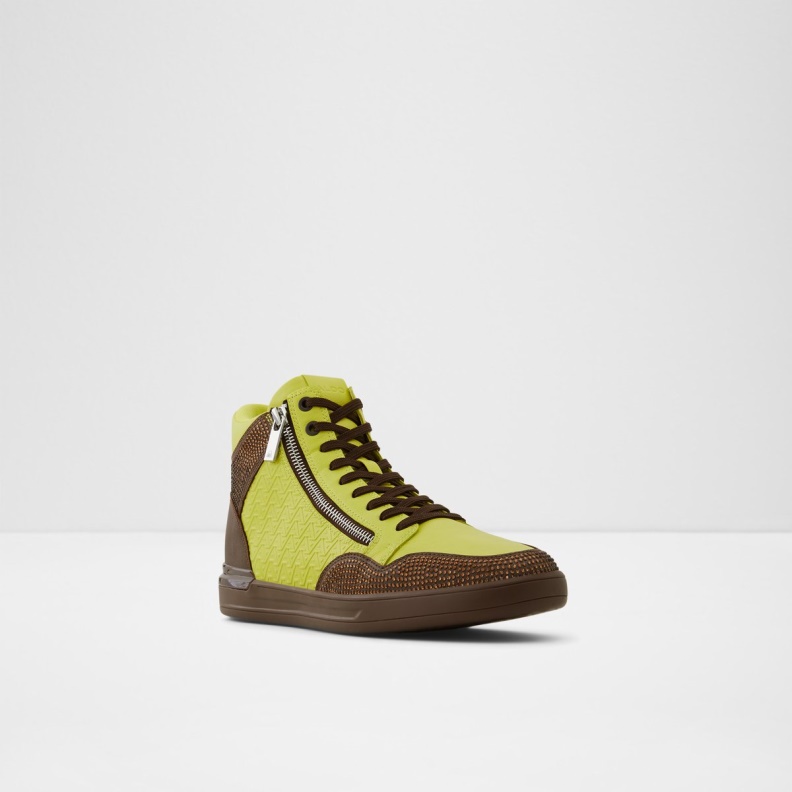 Aldo Fashion Bright Green Sauerbergg High Top Sneaker Cup Sole