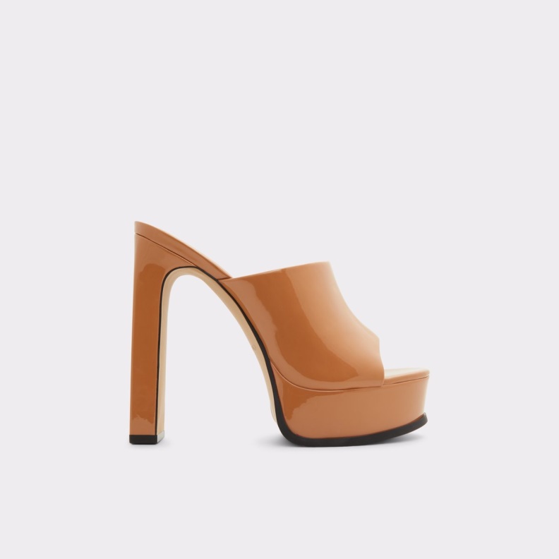 Aldo Fashion Dark Beige Savilla Heeled Mule Plateforme