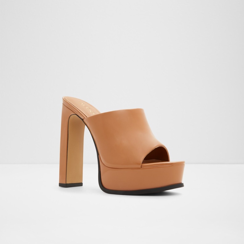 Aldo Fashion Dark Beige Savilla Heeled Mule Plateforme