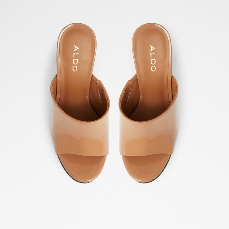 Aldo Fashion Dark Beige Savilla Heeled Mule Plateforme