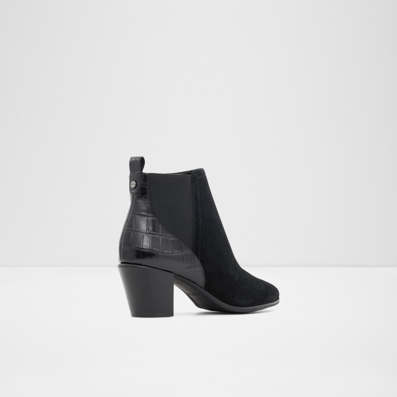 New Arrival Savun Chelsea Boot Block Heel Fashion Black Leather Mixed Material Aldo