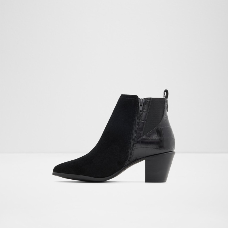 New Arrival Savun Chelsea Boot Block Heel Fashion Black Leather Mixed Material Aldo