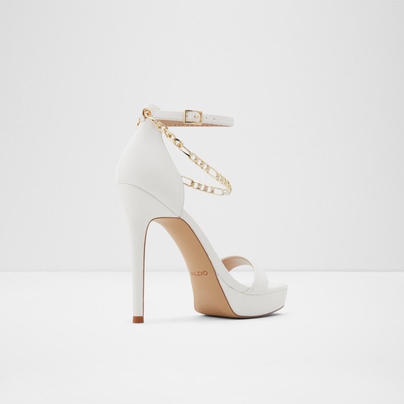 Fashion White Aldo Scarlettchain Heeled Sandal Stiletto Heel
