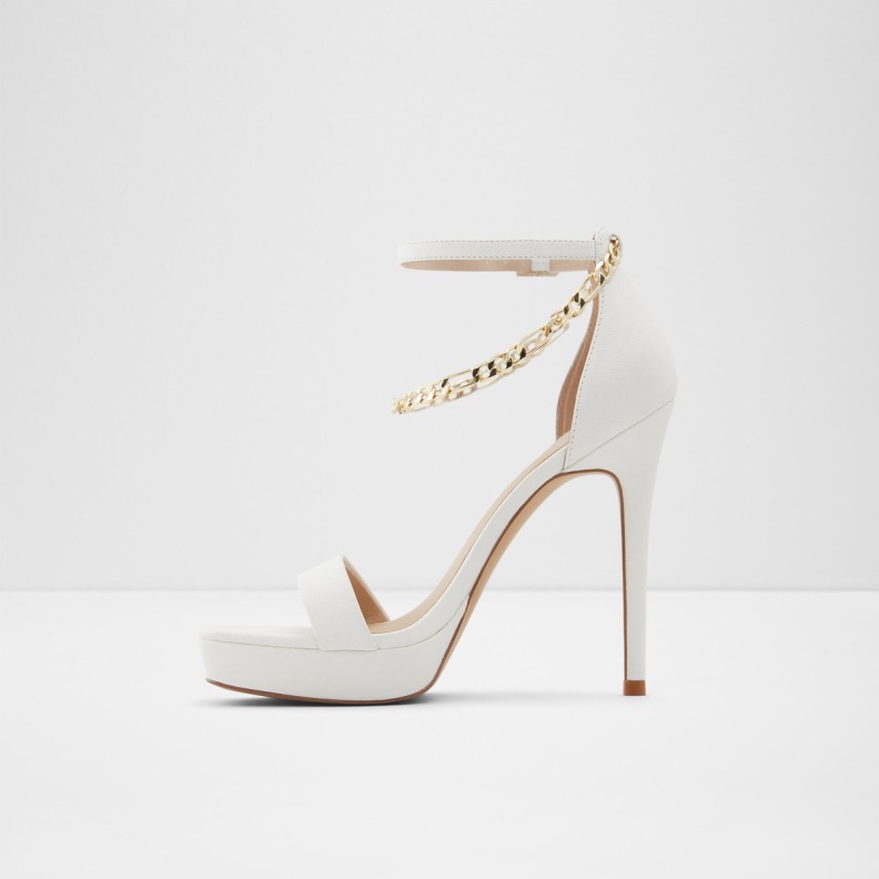 Fashion White Aldo Scarlettchain Heeled Sandal Stiletto Heel