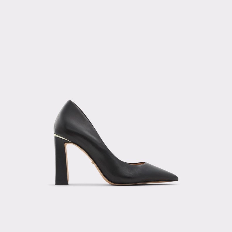Fashion Black Leather Smooth Seirith Pump Aldo