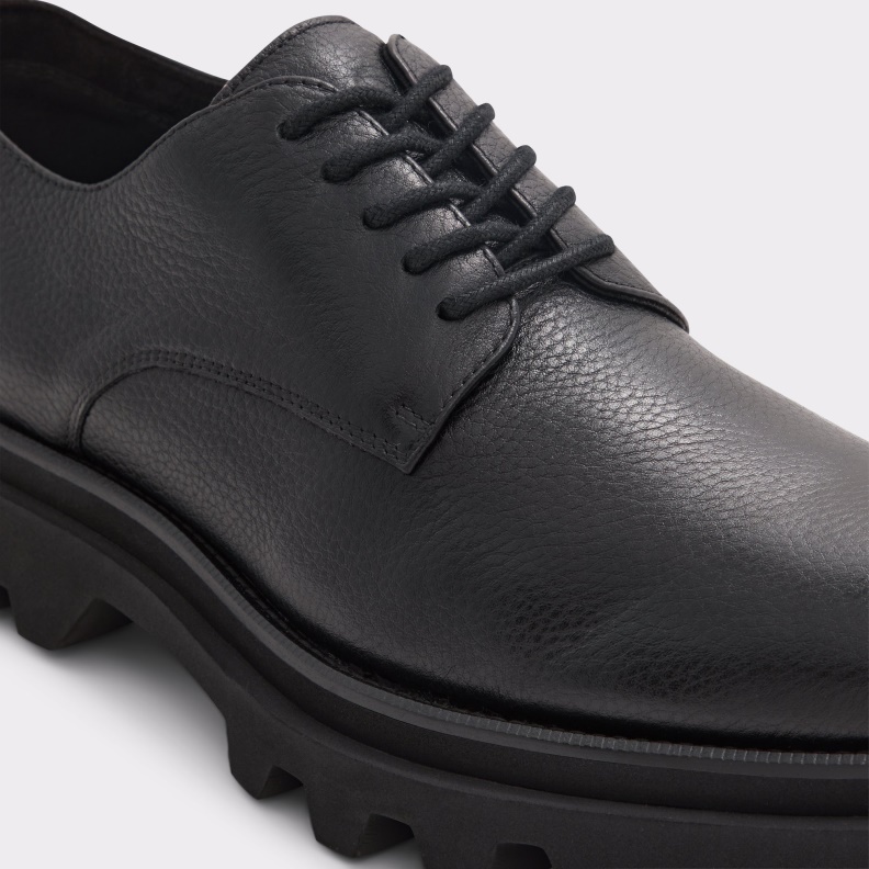 Fashion Aldo Black Leather Grainy New Arrival Sergei Oxford Shoe Lug Sole