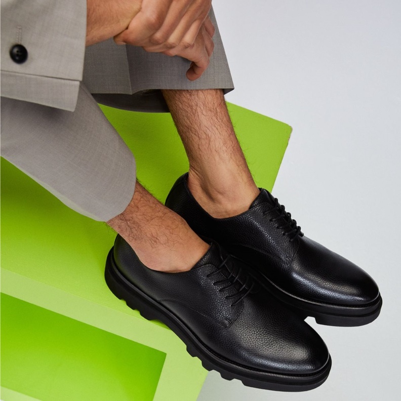 New Arrival Sergei Oxford Shoe Lug Sole Fashion Black Leather Grainy Aldo