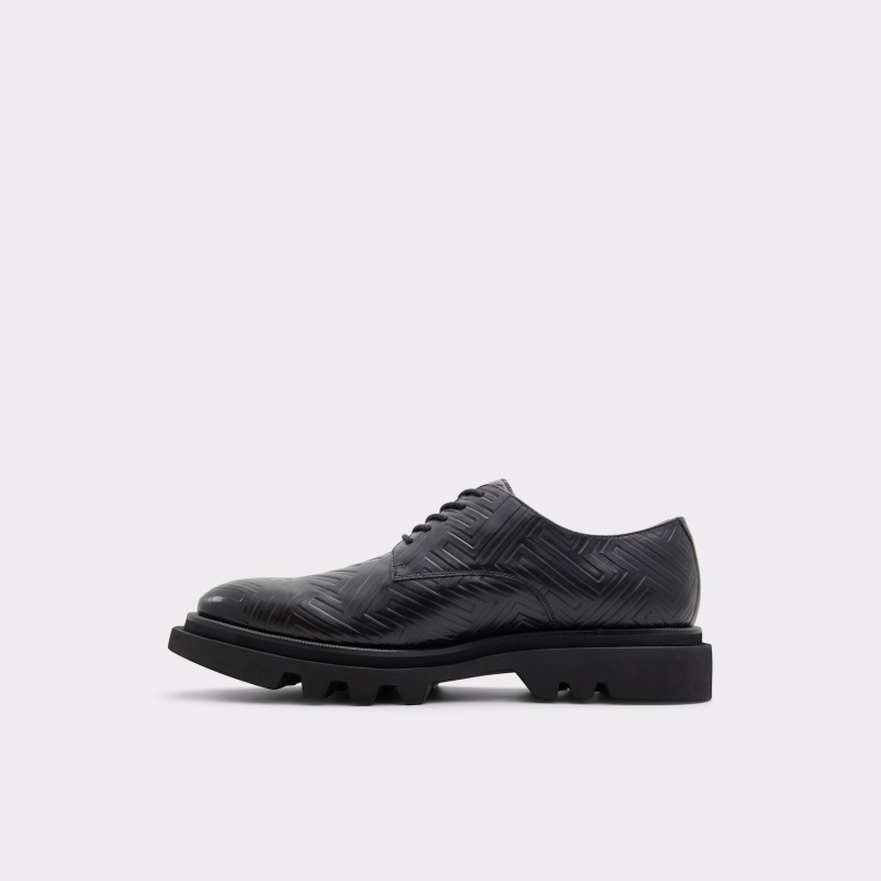 Black Leather Embossed Fashion Aldo New Arrival Sergei Oxford Shoe Lug Sole