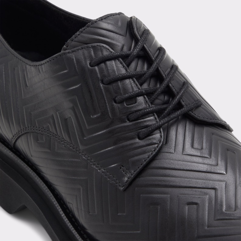 Black Leather Embossed Fashion Aldo New Arrival Sergei Oxford Shoe Lug Sole