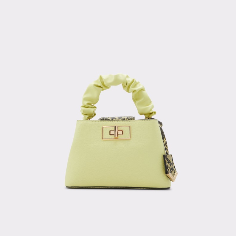 Light Yellow Aldo Fashion Snakie Top Handle Bag