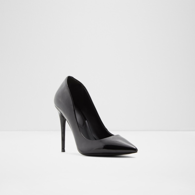Aldo Fashion Stessy Pump Stiletto Heel Black Synthetic Patent