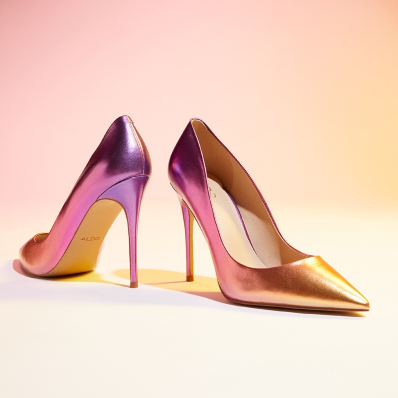 Fashion Purple Synthetic Satin Stessy High Heel Shoe Stiletto Heel Aldo