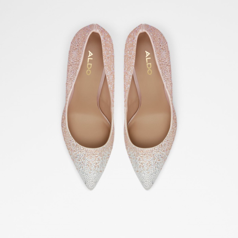 Aldo Fashion Pink Textile Mixed Material Stessy High Heel Shoe Stiletto Heel