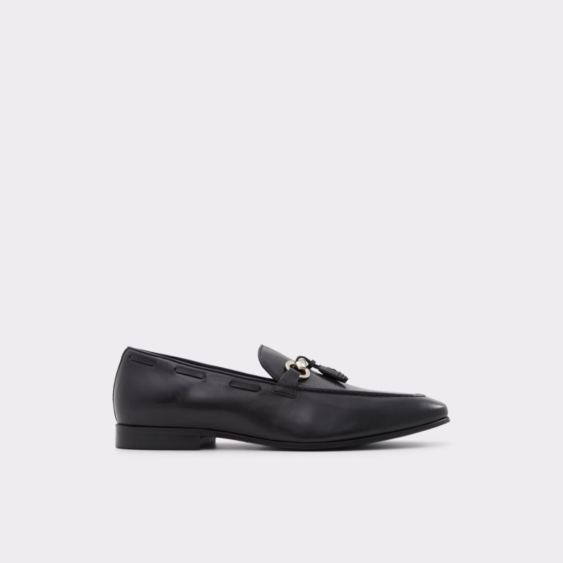 Aldo Black Leather Smooth Fashion Stokhid Loafer