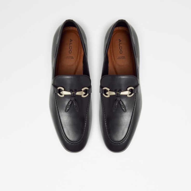 Aldo Fashion Stokhid Schwarzes Leder Glatt