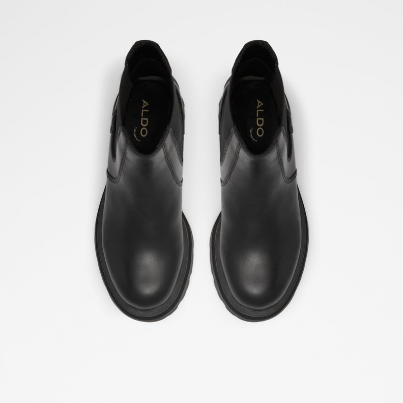 Stompd Schwarzes Leder Glatt Aldo Fashion