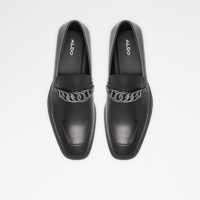 Suavo Loafer Fashion Aldo Black Leather Smooth
