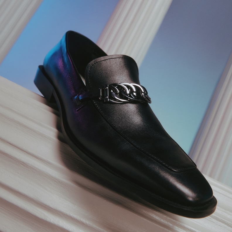 Suavo Loafer Fashion Aldo Black Leather Smooth