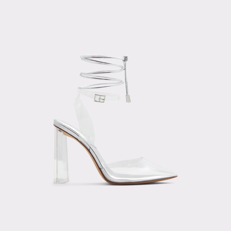 Fashion Silver Tilah Strappy Heeled Shoe Aldo