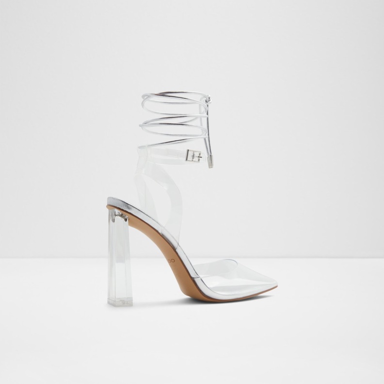 Fashion Silver Tilah Strappy Heeled Shoe Aldo