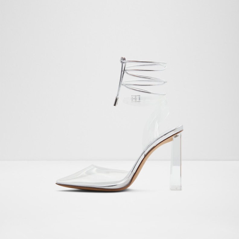Fashion Silver Tilah Strappy Heeled Shoe Aldo