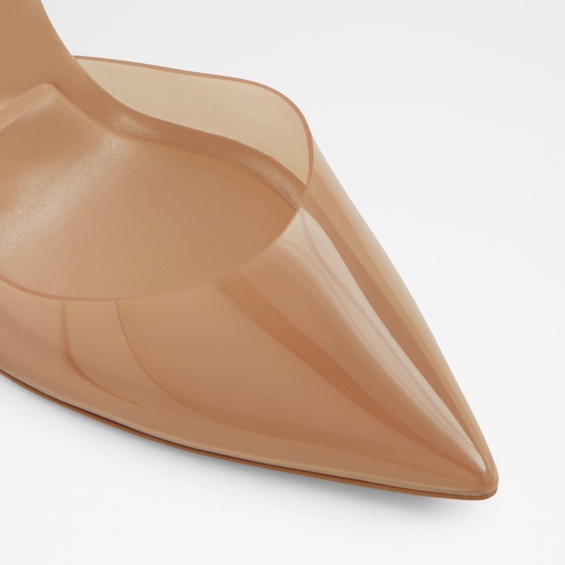 Aldo Fashion Medium Beige Tilah Strappy Heeled Shoe Block Heel