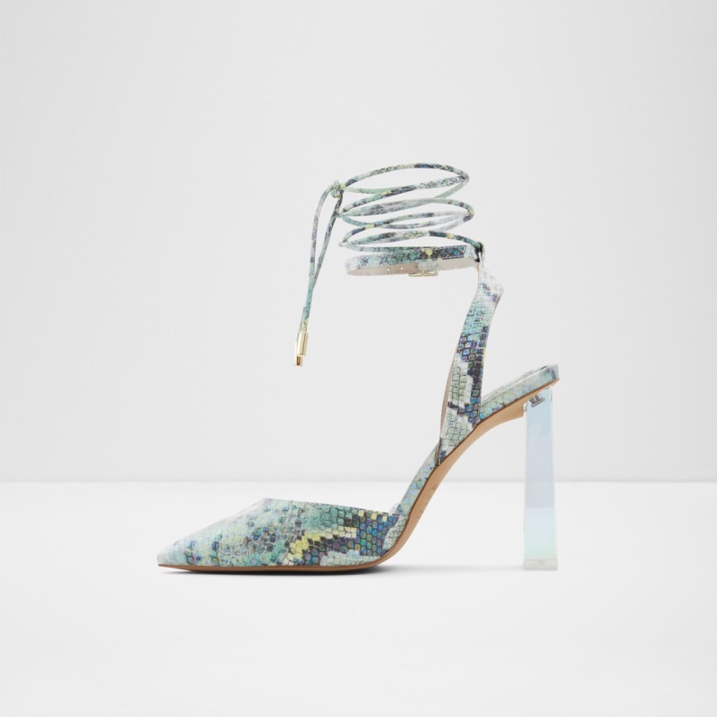 Aldo Tilah Strappy Heeled Shoe Light Green Fashion
