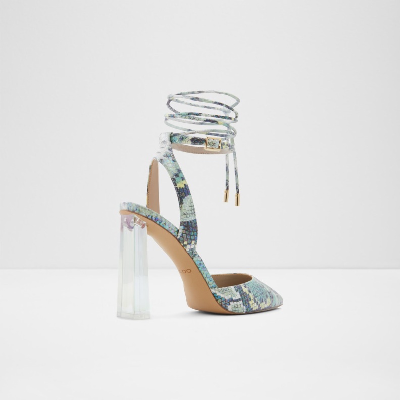 Tilah Strappy Heeled Shoe Light Green Aldo Fashion