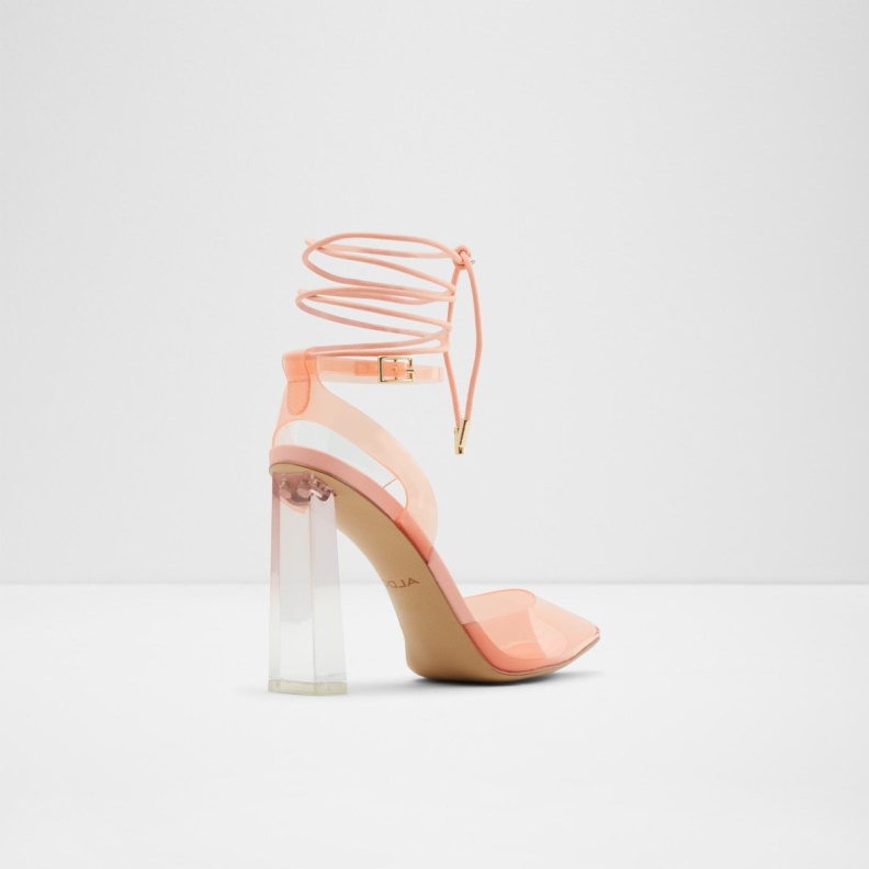 Tilah Strappy Heeled Shoe Block Heel Fashion Light Orange Aldo