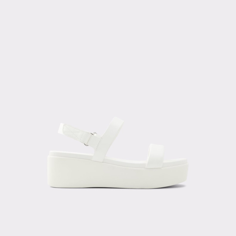 Aldo White Fashion Tisdal Strappy Wedge Sandal Wedge Heel