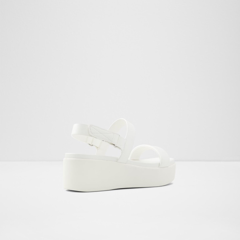 Aldo White Fashion Tisdal Strappy Wedge Sandal Wedge Heel