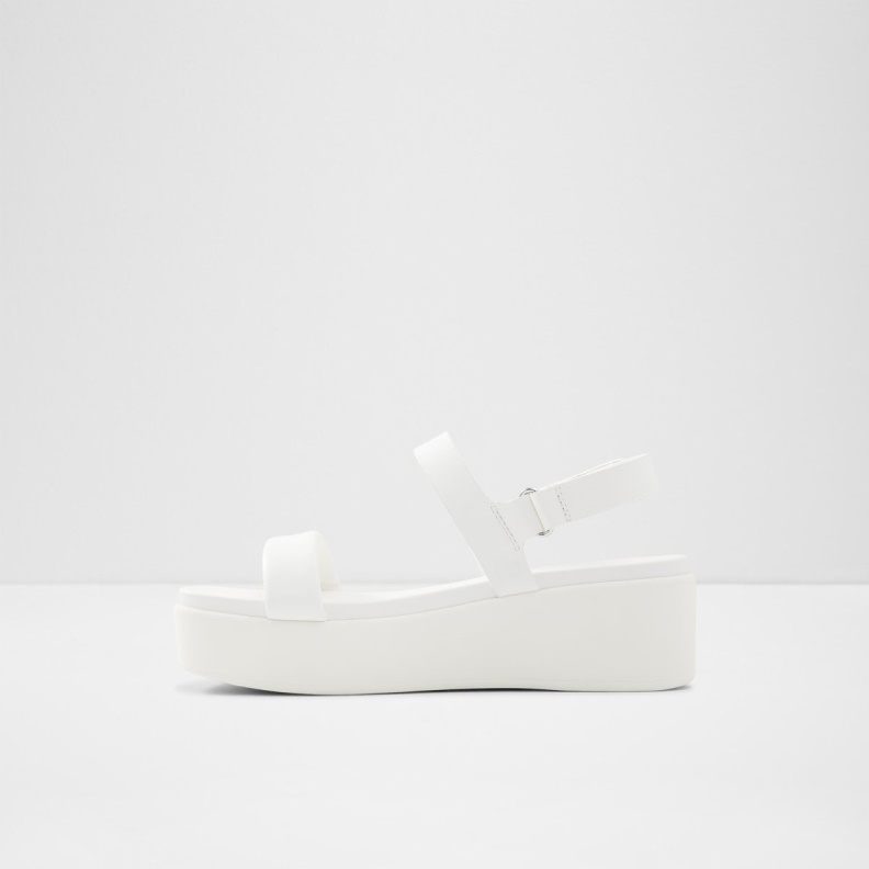 Aldo White Fashion Tisdal Strappy Wedge Sandal Wedge Heel